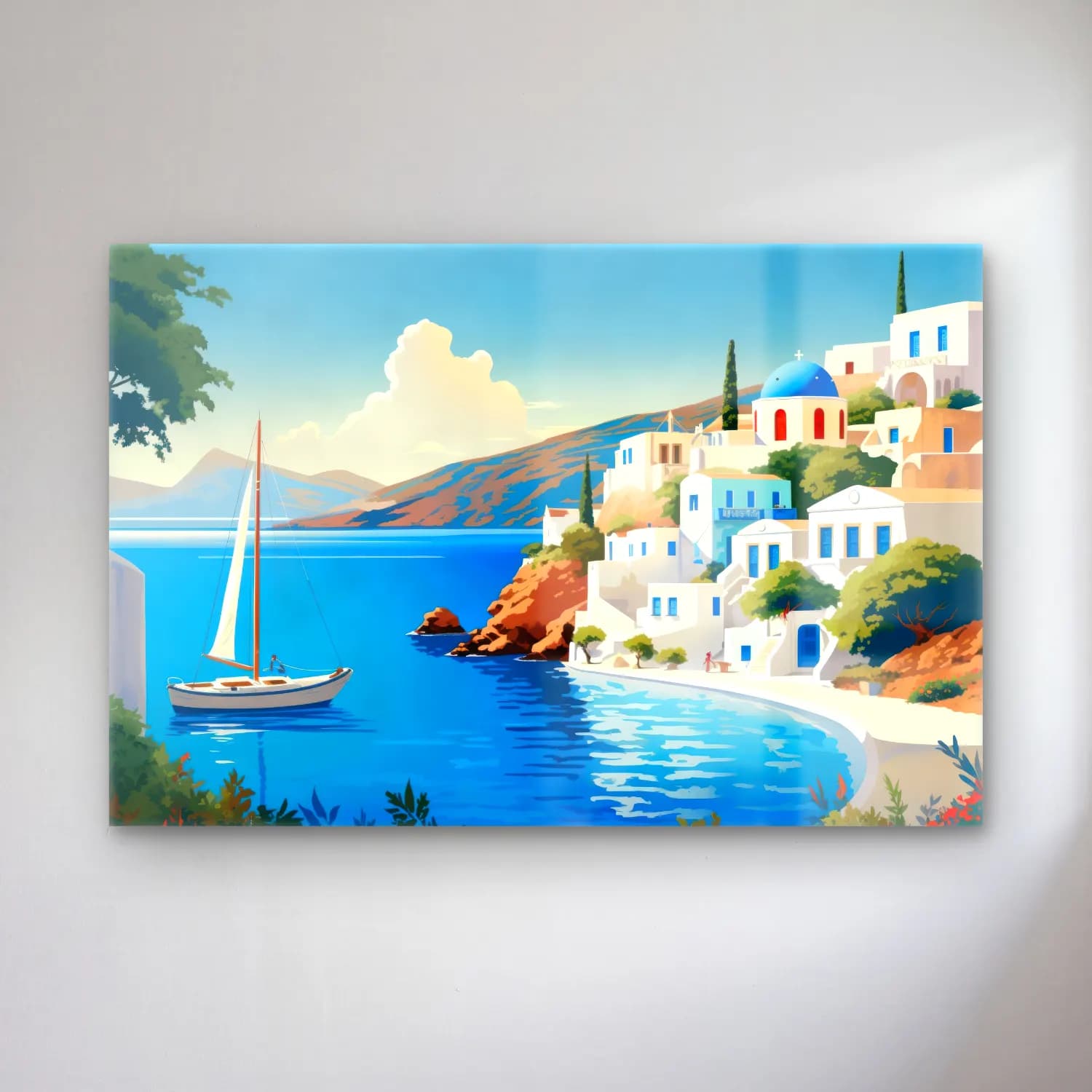 Vintage Yunan Adası cam tablo — Vintage Yunan Adası — vintage yunan adası
