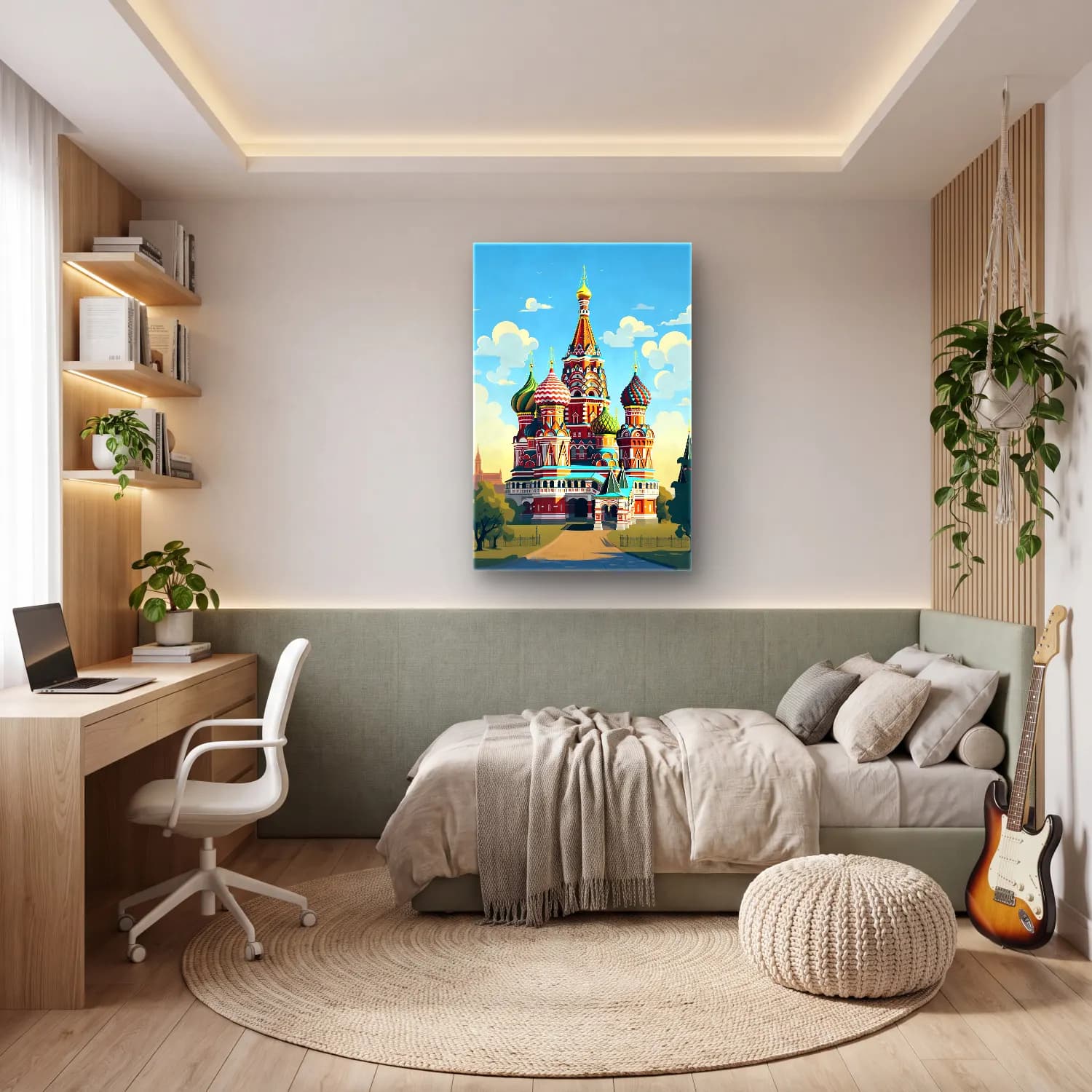 Sevimli İllüstrasyon Katedral cam tablo — genç odasında