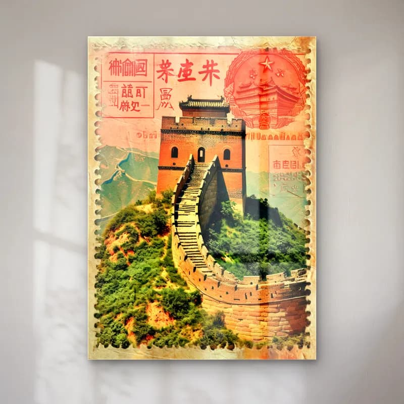 Vintage Poster Antik Kalıntılar – Kırmızı Tonlar cam tablo — Vintage Poster Antik Kalıntılar – Kırmızı Tonlar — vintage poster antik kalıntılar