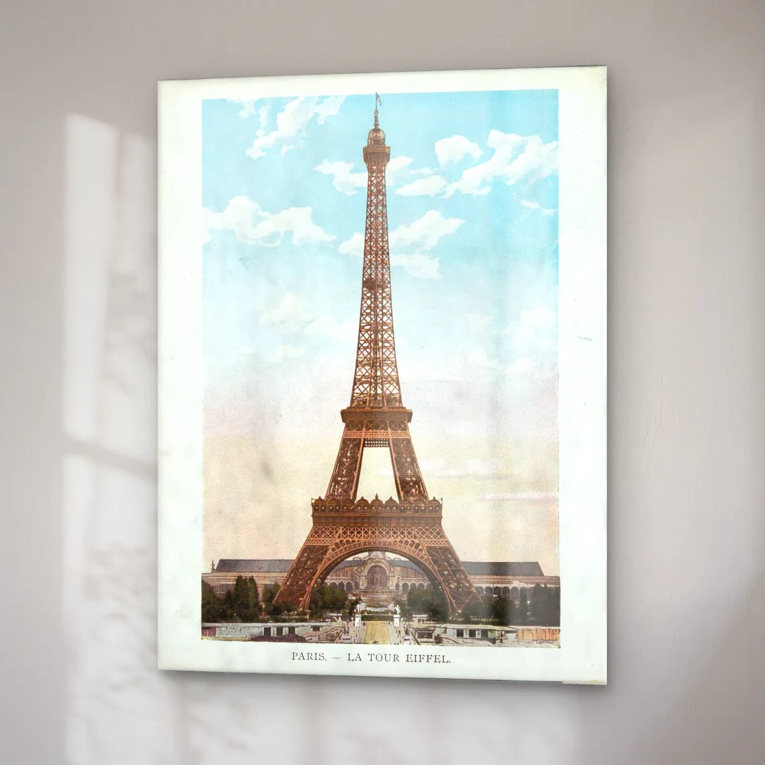 Vintage Paris ve Eyfel Kulesi – Pastel Tonlar cam tablo — sağ açıdan görünüm
