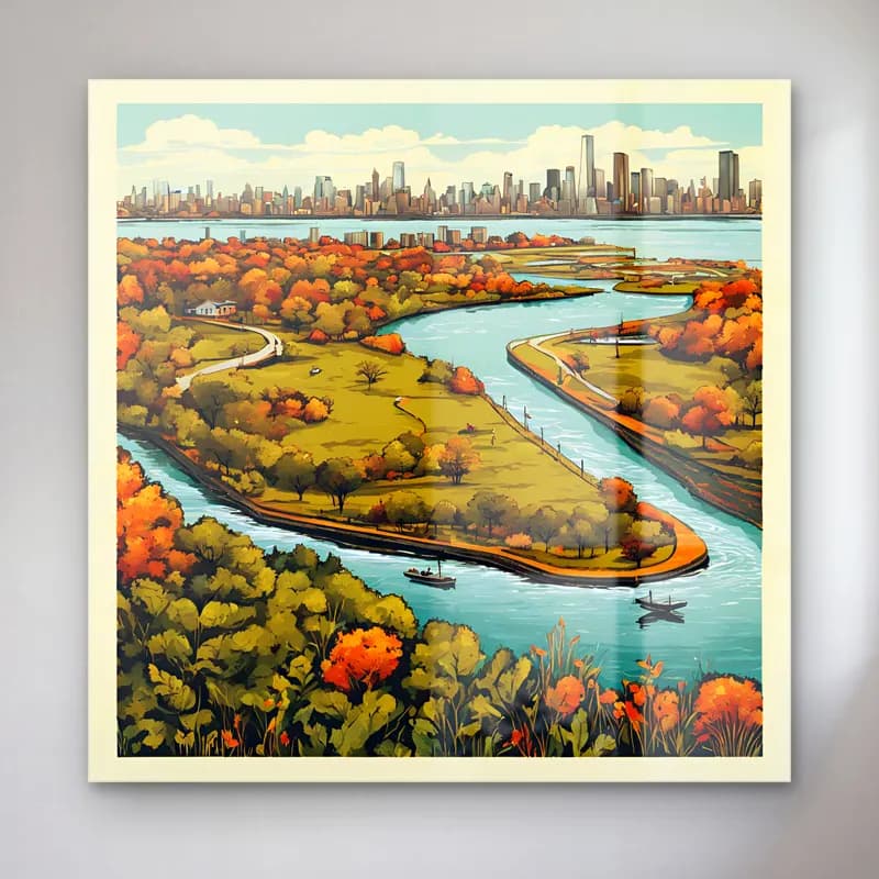 Vintage New York Silüeti No. 7 cam tablo — Vintage New York Silüeti No. 7 — vintage new york silüeti