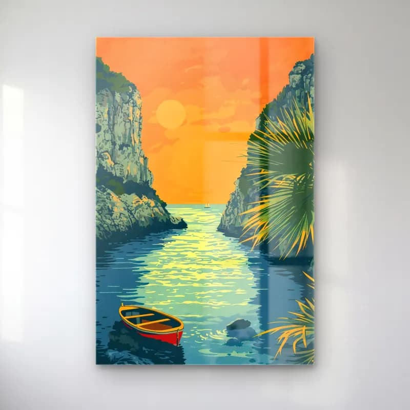 Vintage Poster İtalyan Sahili cam tablo — Vintage Poster İtalyan Sahili — vintage poster i̇talyan sahili
