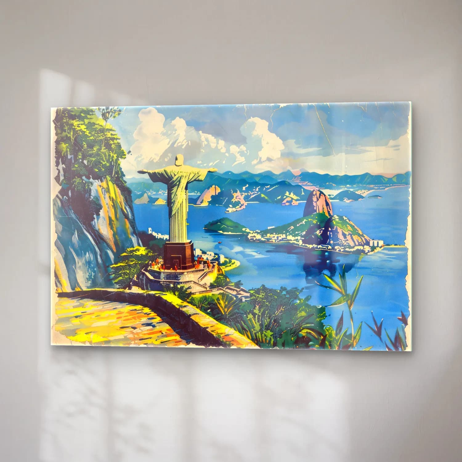 Vintage Poster Antika Harita cam tablo — sağ açıdan görünüm