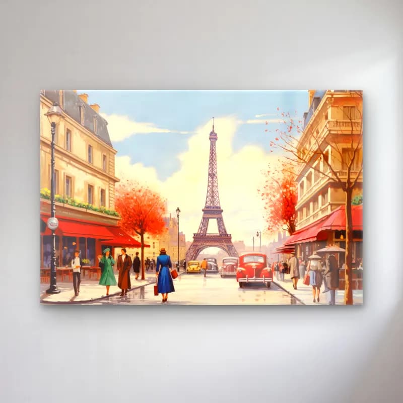Vintage Paris ve Eyfel Kulesi No. 4 cam tablo — Vintage Paris ve Eyfel Kulesi No. 4 — vintage paris ve eyfel kulesi