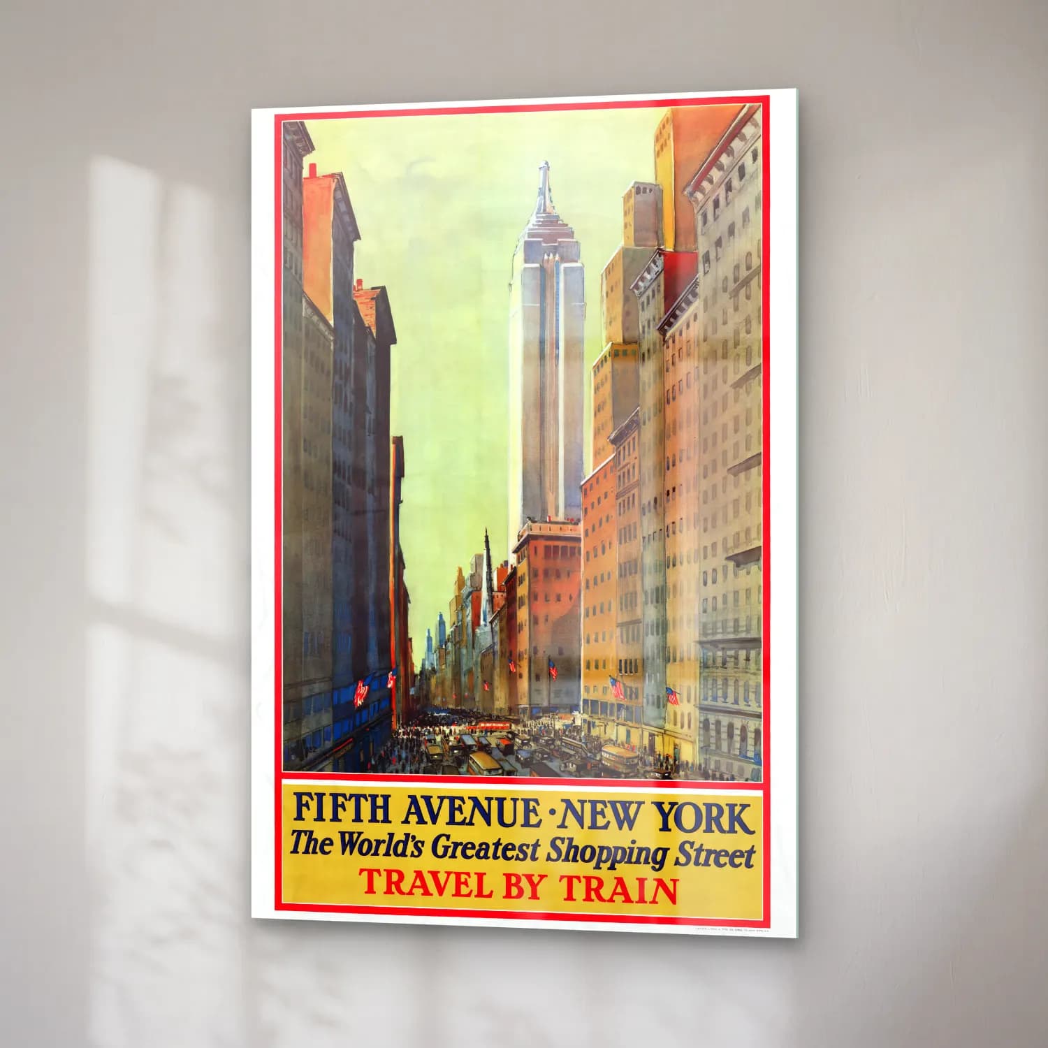 Vintage Poster Kalabalık Cadde No. 12 cam tablo — sağ açıdan görünüm
