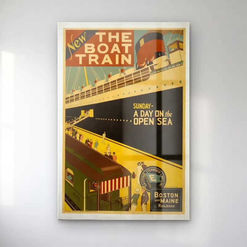 Vintage Poster Tren – Siyah Beyaz Tonlar cam tablo — Vintage Poster Tren – Siyah Beyaz Tonlar — vintage poster tren