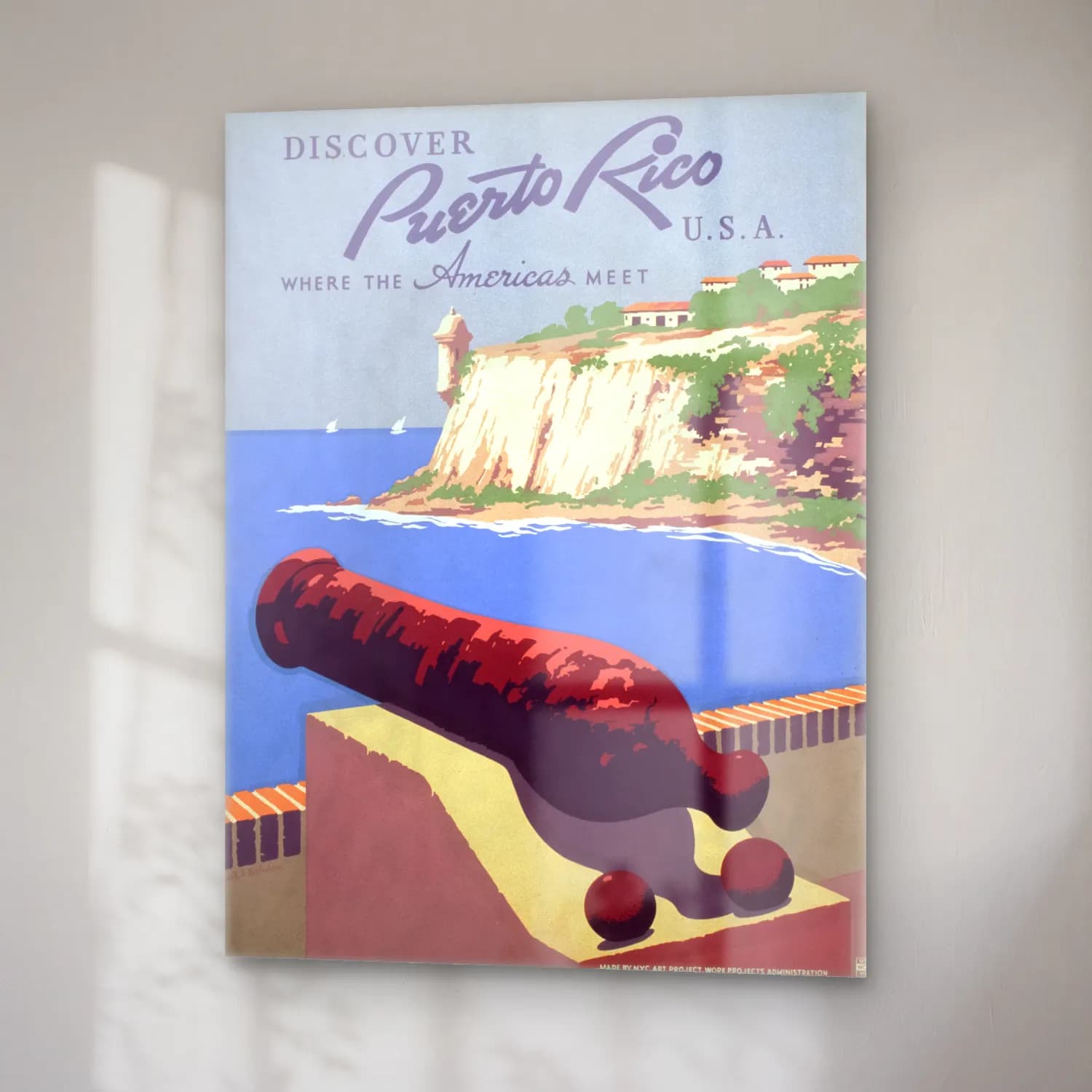 Vintage Poster Şampanya cam tablo — sağ açıdan görünüm