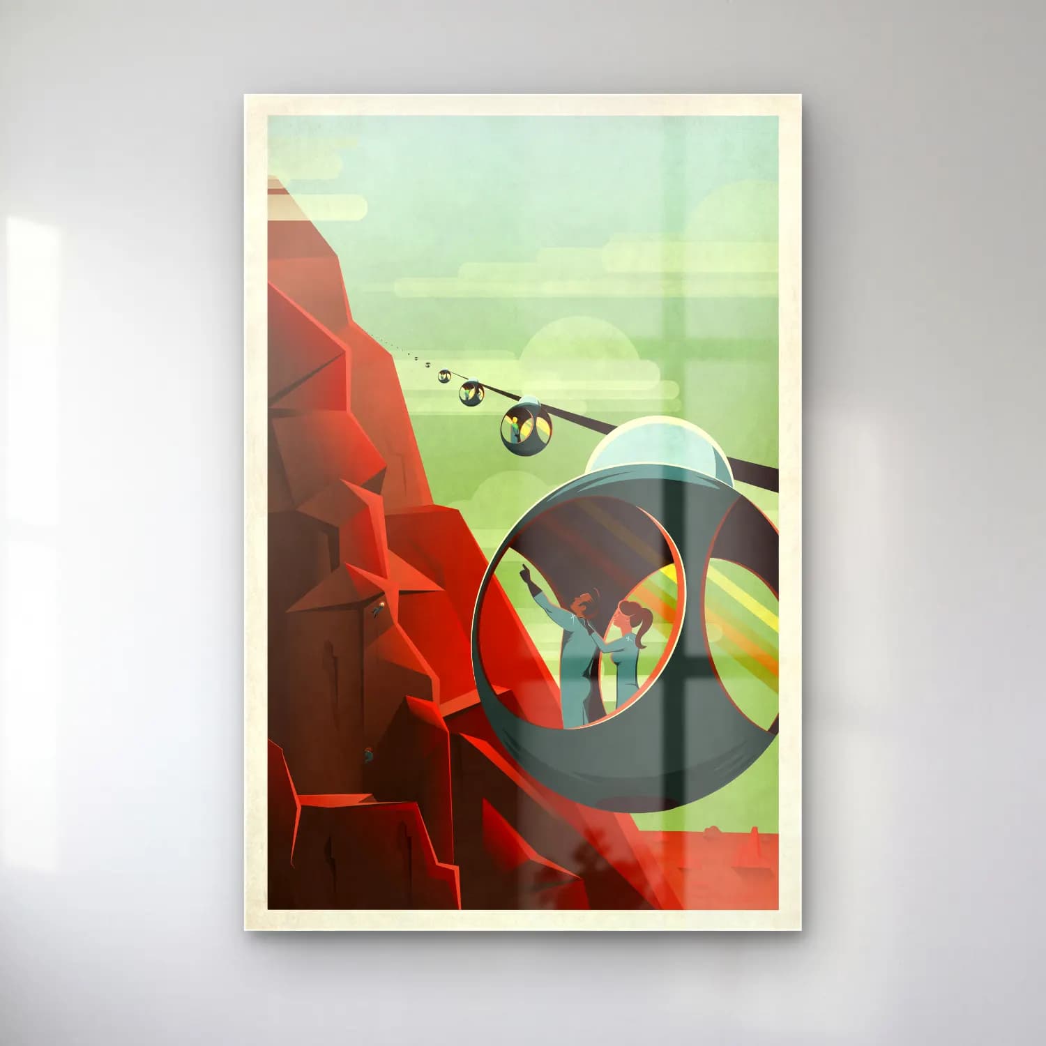 Vintage Poster Tren – Turuncu Tonlar cam tablo — Vintage Poster Tren – Turuncu Tonlar — vintage poster tren