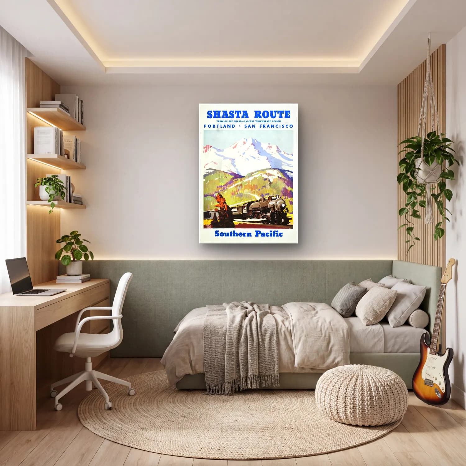 Vintage Poster Tren No. 13 cam tablo — genç odasında
