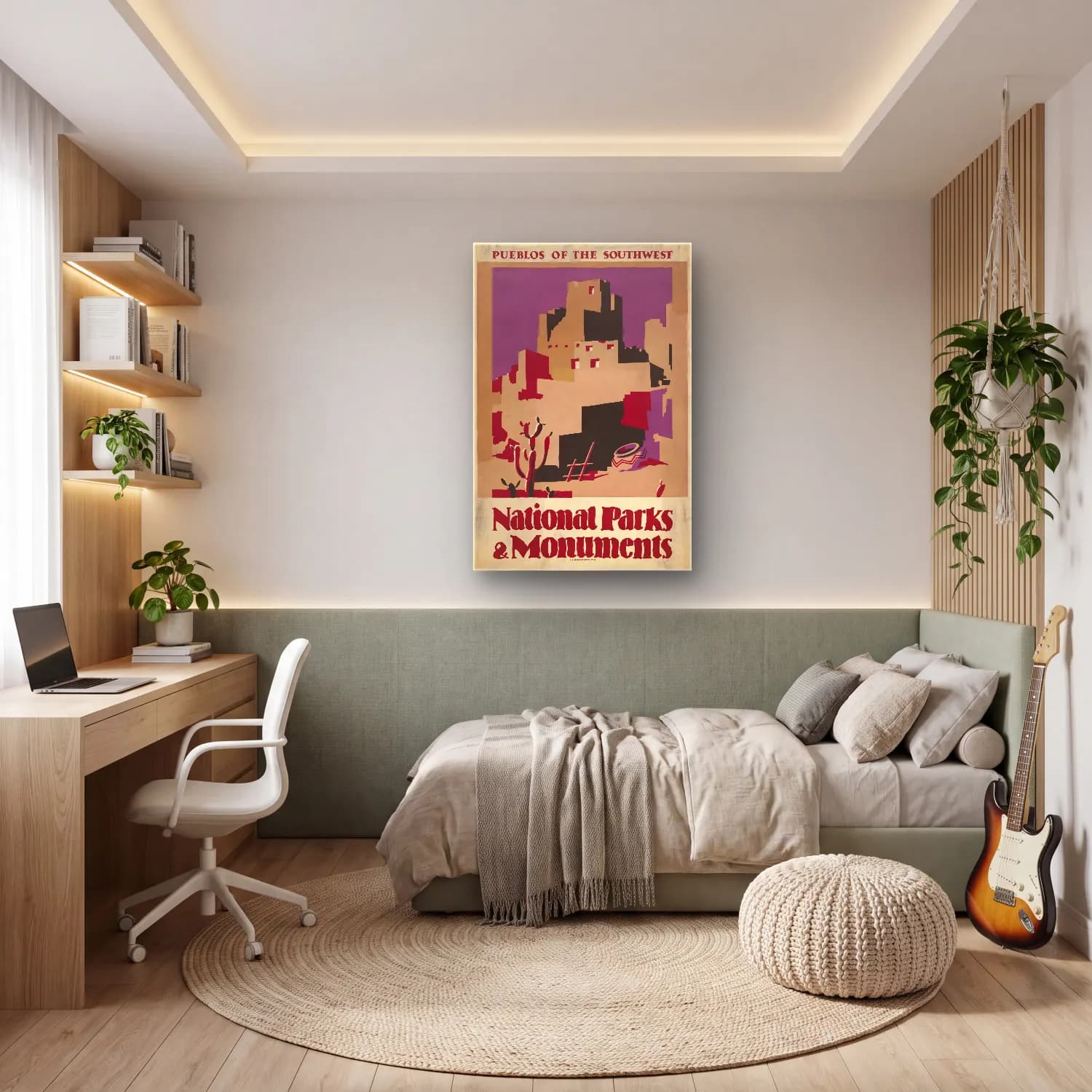 Vintage Poster Antik Kalıntılar – Mor Tonlar cam tablo — genç odasında