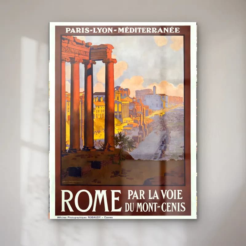 Vintage Poster Roma – Turuncu Tonlar cam tablo — Vintage Poster Roma – Turuncu Tonlar — vintage poster roma