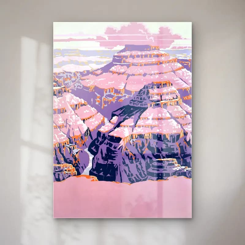 Pastel Dağ Manzarası No. 10 cam tablo — Pastel Dağ Manzarası No. 10 — pastel dağ manzarası
