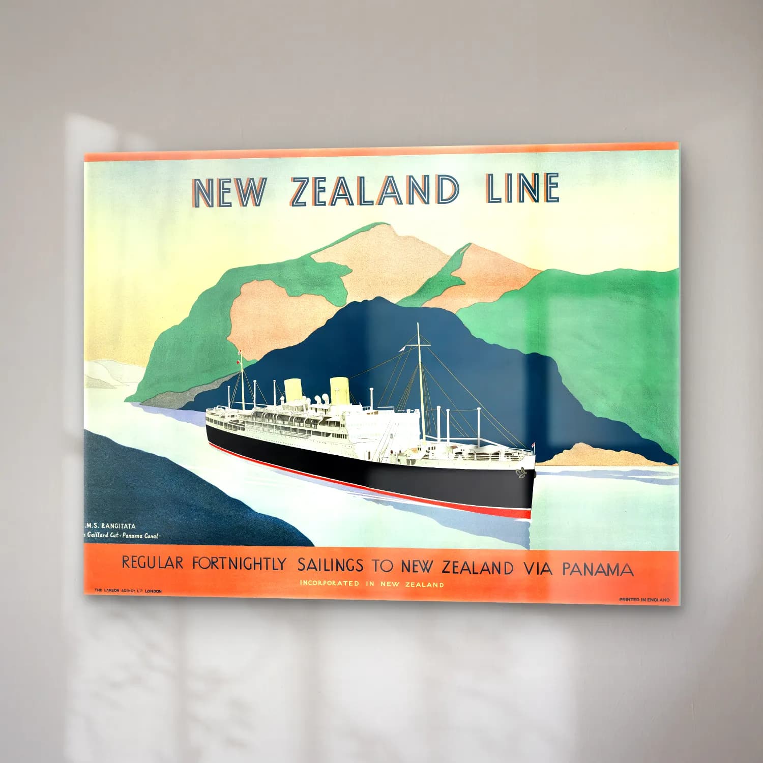 Vintage Poster Tren No. 14 cam tablo — sağ açıdan görünüm