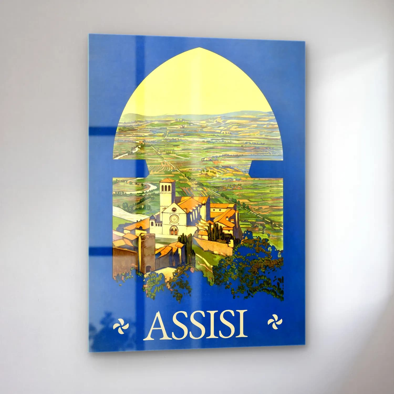 Vintage Poster Katedral No. 27 cam tablo — sol açıdan görünüm