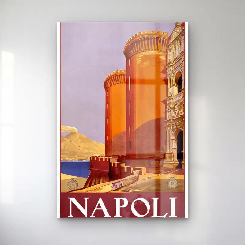 Vintage Poster Akdeniz Sahil Kasabası No. 30 cam tablo — Vintage Poster Akdeniz Sahil Kasabası No. 30 — vintage poster akdeniz sahil kasabası