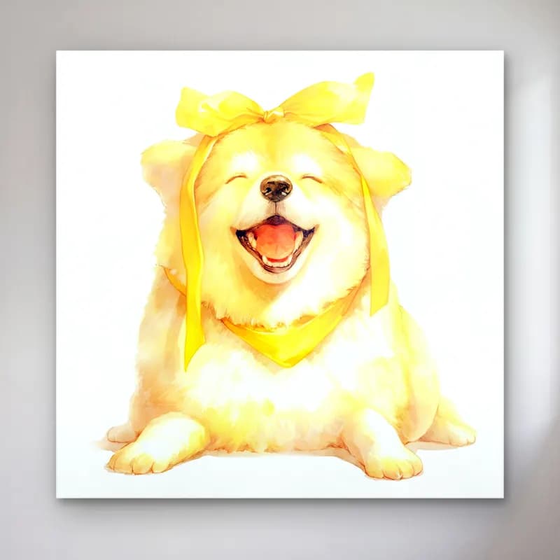 Sevimli İllüstrasyon Köpek No. 4 cam tablo — Sevimli İllüstrasyon Köpek No. 4 — sevimli i̇llüstrasyon köpek