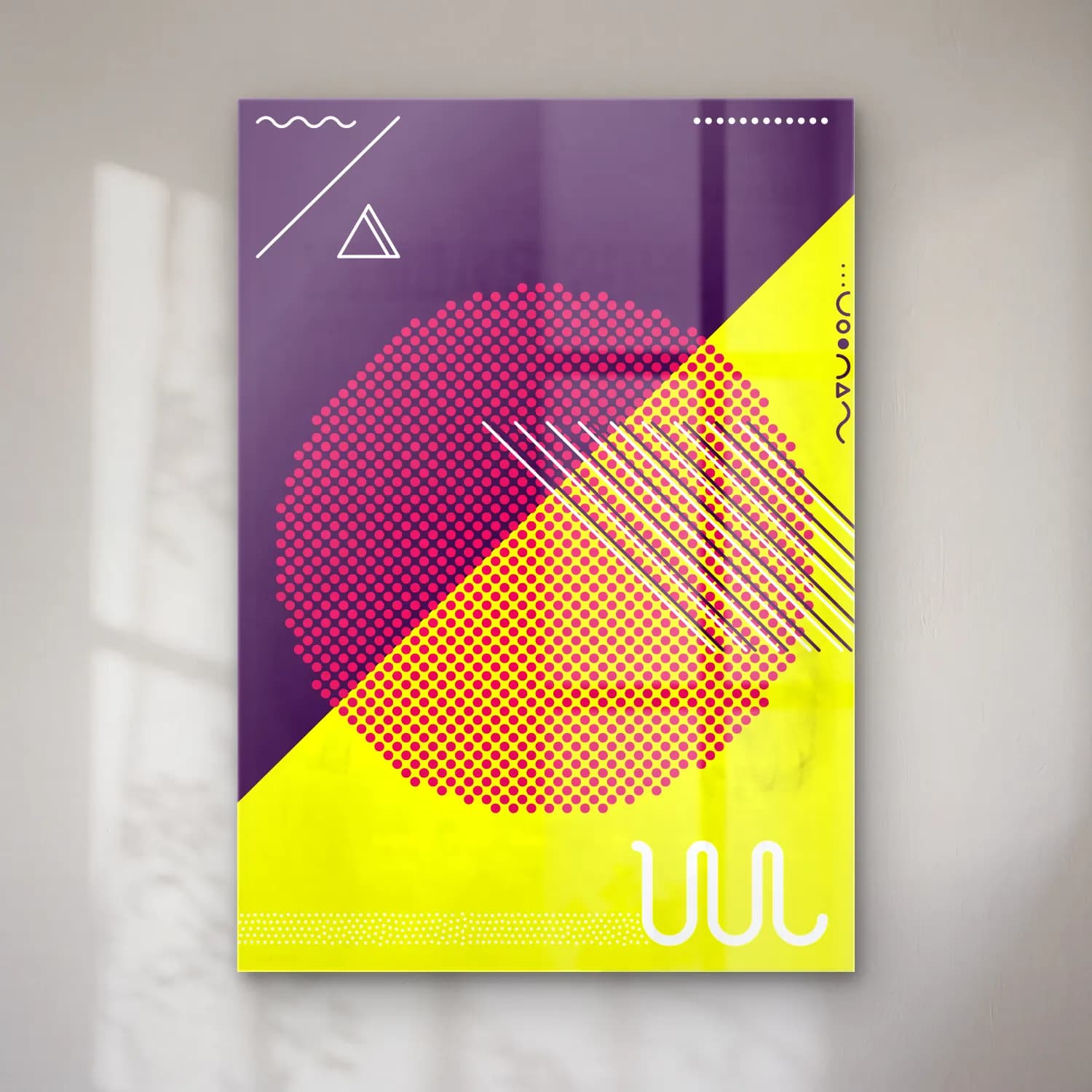 Bauhaus Geometrik Daireler – Mor Tonlar cam tablo — Bauhaus Geometrik Daireler – Mor Tonlar — bauhaus geometrik daireler