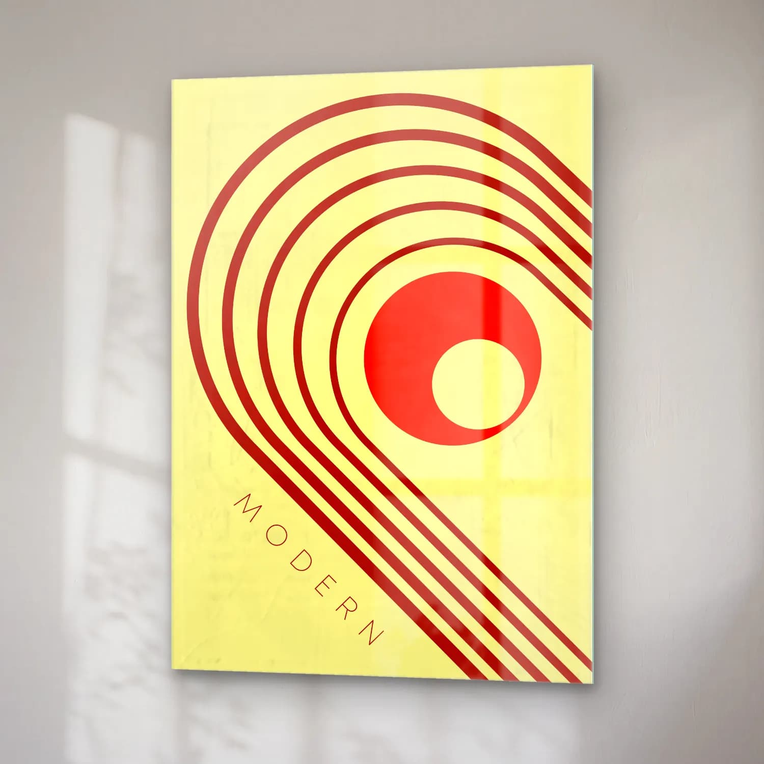 Bauhaus Geometrik Daireler No. 16 cam tablo — sağ açıdan görünüm