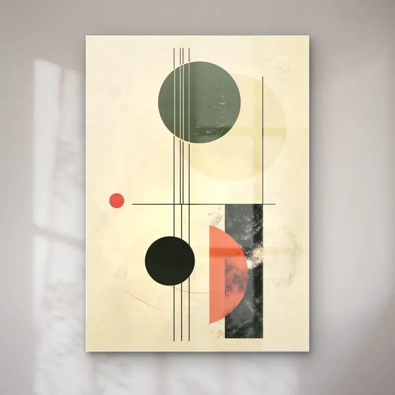 Bauhaus Geometrik Daireler No. 18 cam tablo — Bauhaus Geometrik Daireler No. 18 — bauhaus geometrik daireler