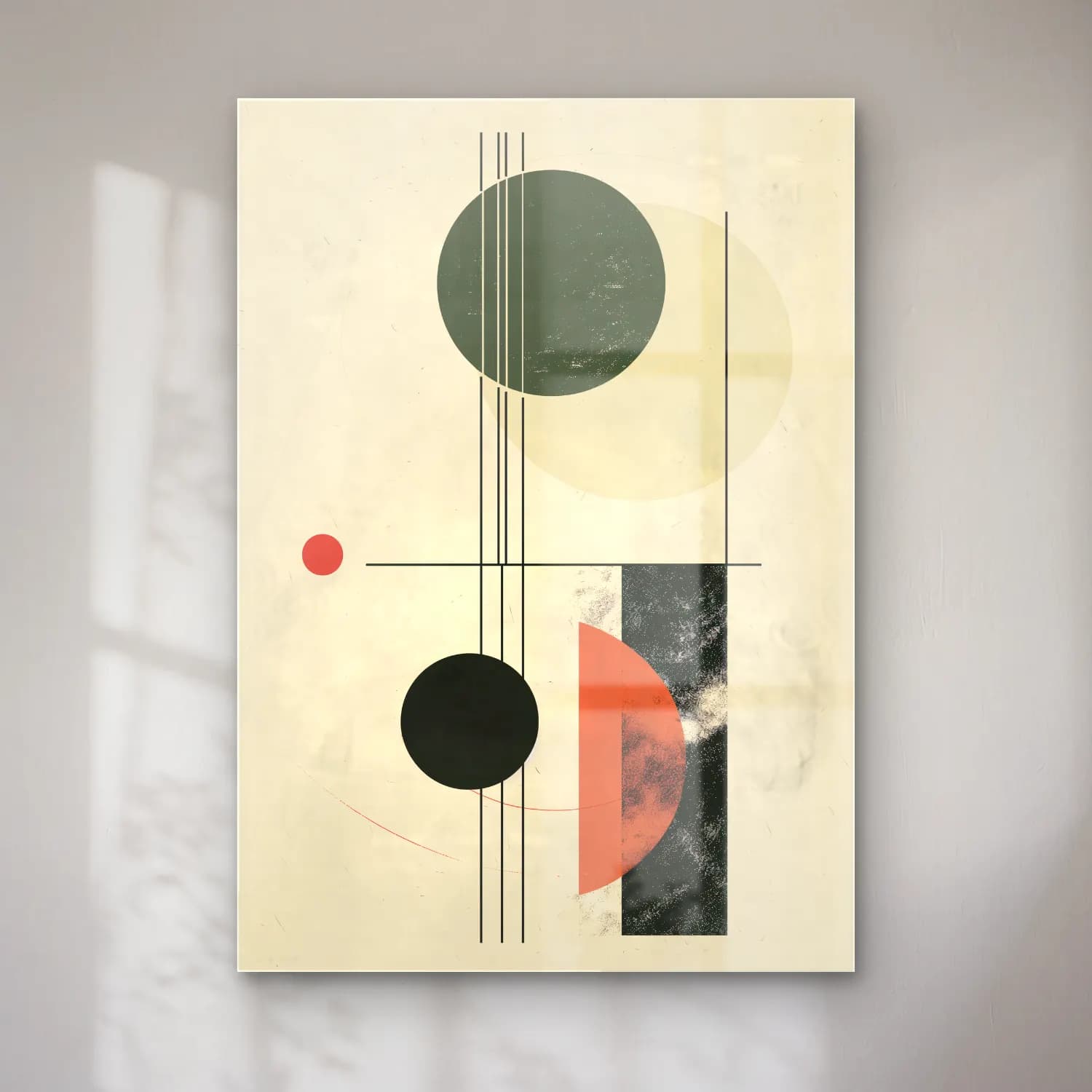 Bauhaus Geometrik Daireler No. 18 cam tablo — Bauhaus Geometrik Daireler No. 18 — bauhaus geometrik daireler