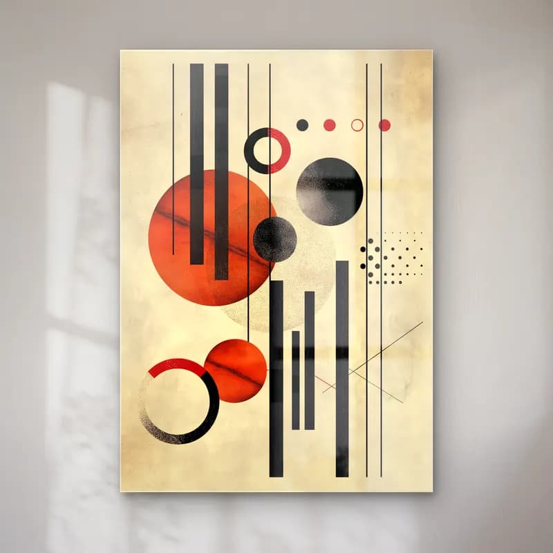Bauhaus Geometrik Daireler No. 19 cam tablo — Bauhaus Geometrik Daireler No. 19 — bauhaus geometrik daireler