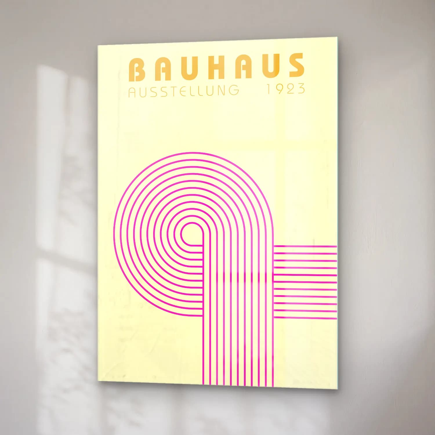 Bauhaus Plak – Pembe Tonlar cam tablo — sağ açıdan görünüm