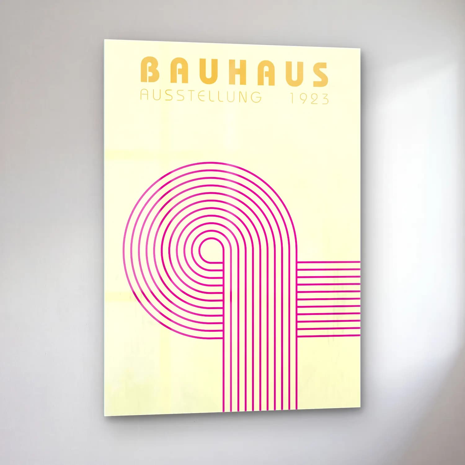 Bauhaus Plak – Pembe Tonlar cam tablo — sol açıdan görünüm
