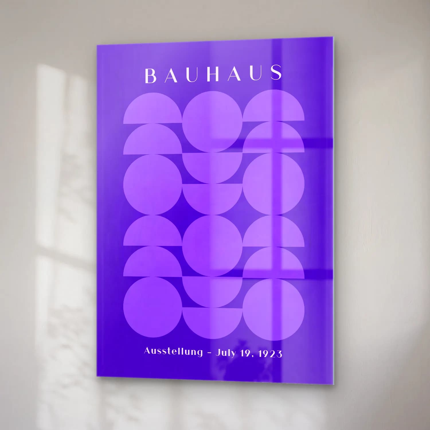 Bauhaus Geometrik Daireler No. 30 cam tablo — sağ açıdan görünüm
