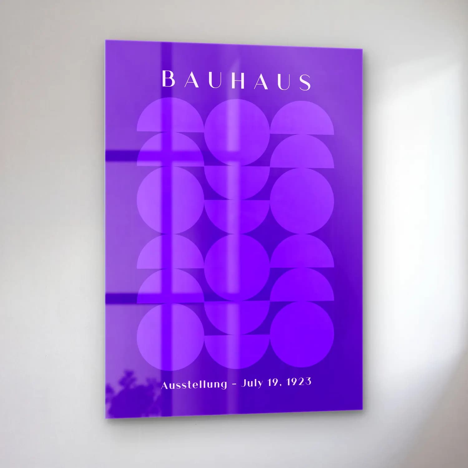 Bauhaus Geometrik Daireler No. 30 cam tablo — sol açıdan görünüm