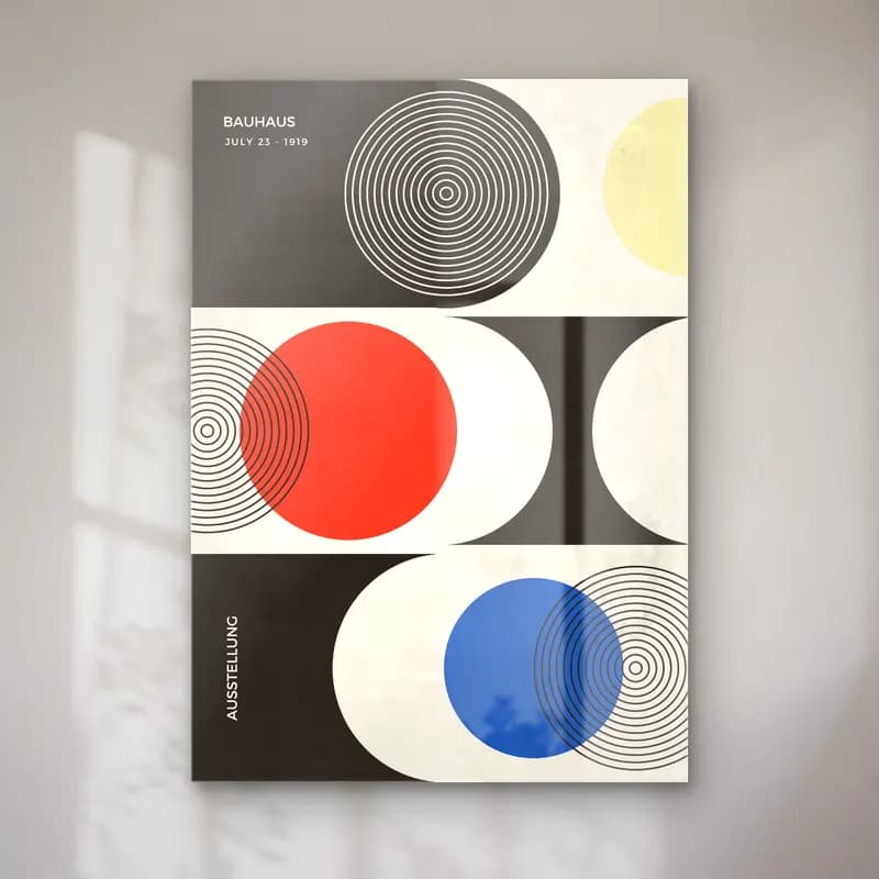 Bauhaus Geometrik Daireler No. 31 cam tablo — Bauhaus Geometrik Daireler No. 31 — bauhaus geometrik daireler