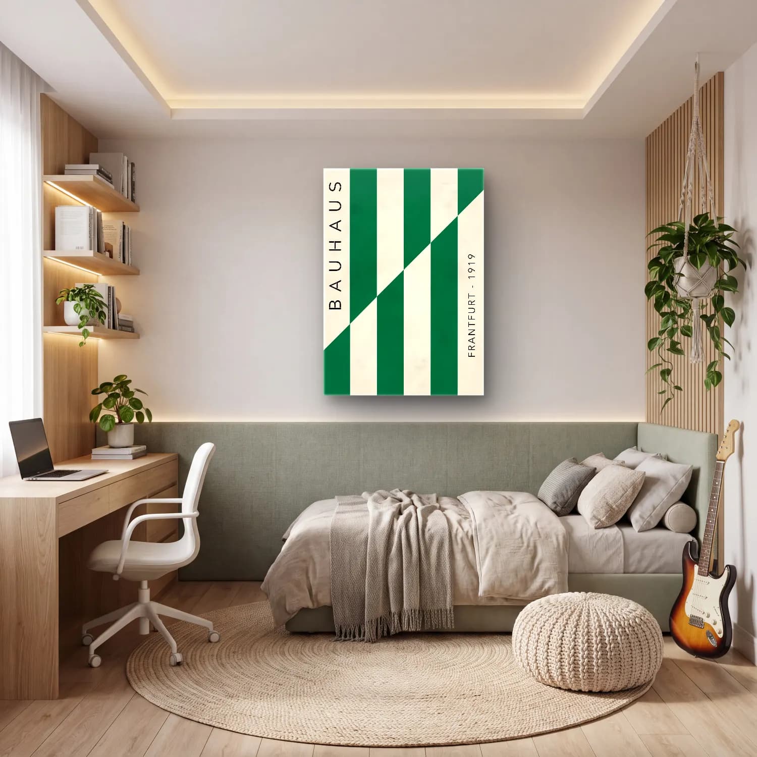 Bauhaus Şampanya cam tablo — genç odasında