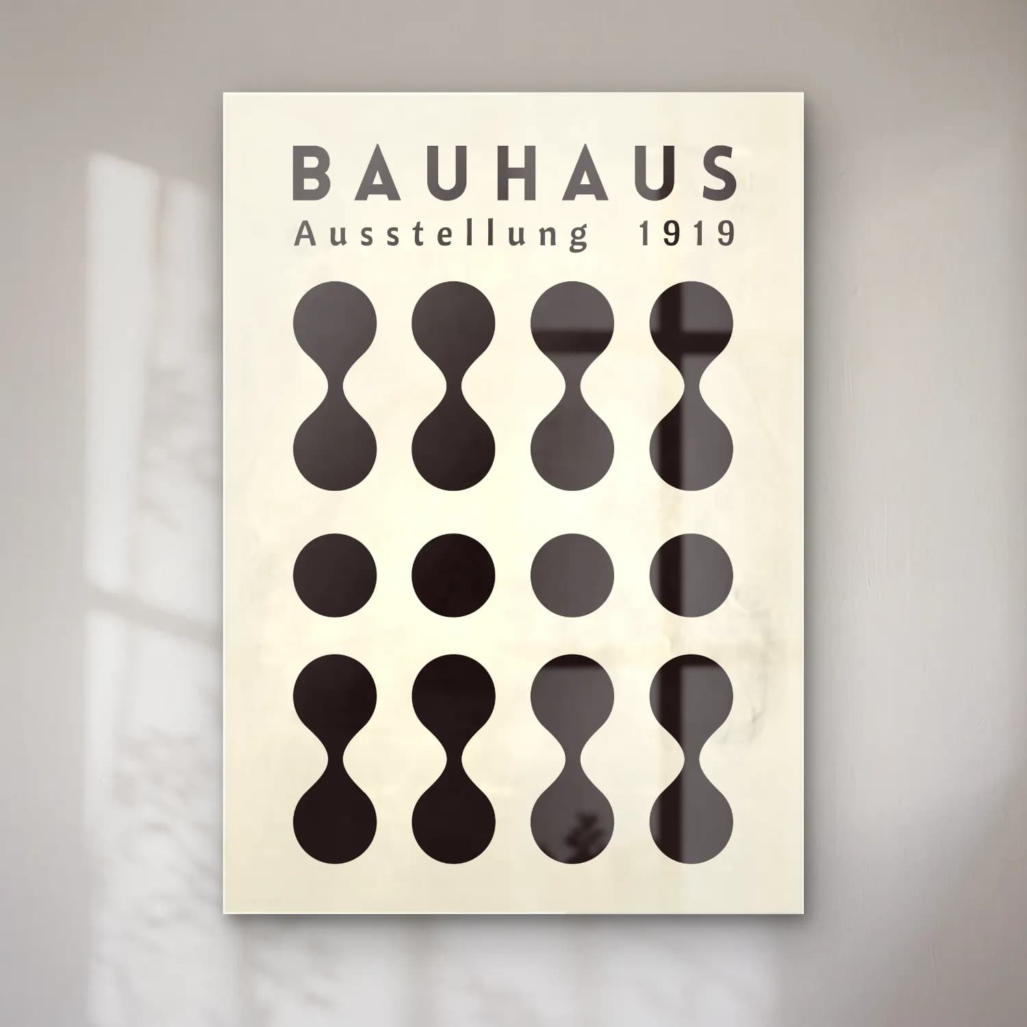 Bauhaus Soyut Formlar – Siyah Beyaz Tonlar cam tablo — Bauhaus Soyut Formlar – Siyah Beyaz Tonlar — bauhaus soyut formlar
