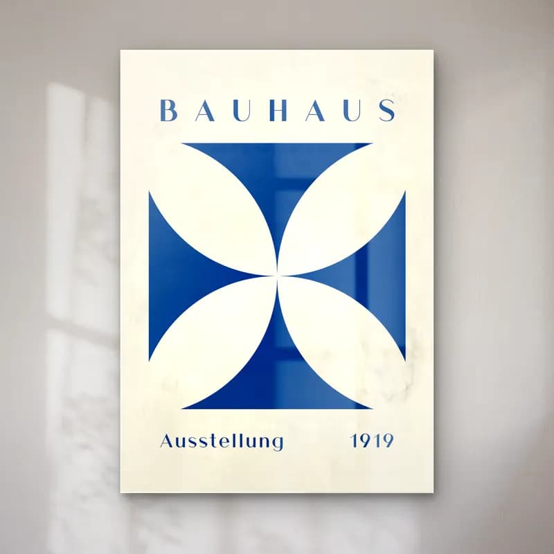 Bauhaus Katedral – Mavi Tonlar cam tablo — Bauhaus Katedral – Mavi Tonlar — bauhaus katedral