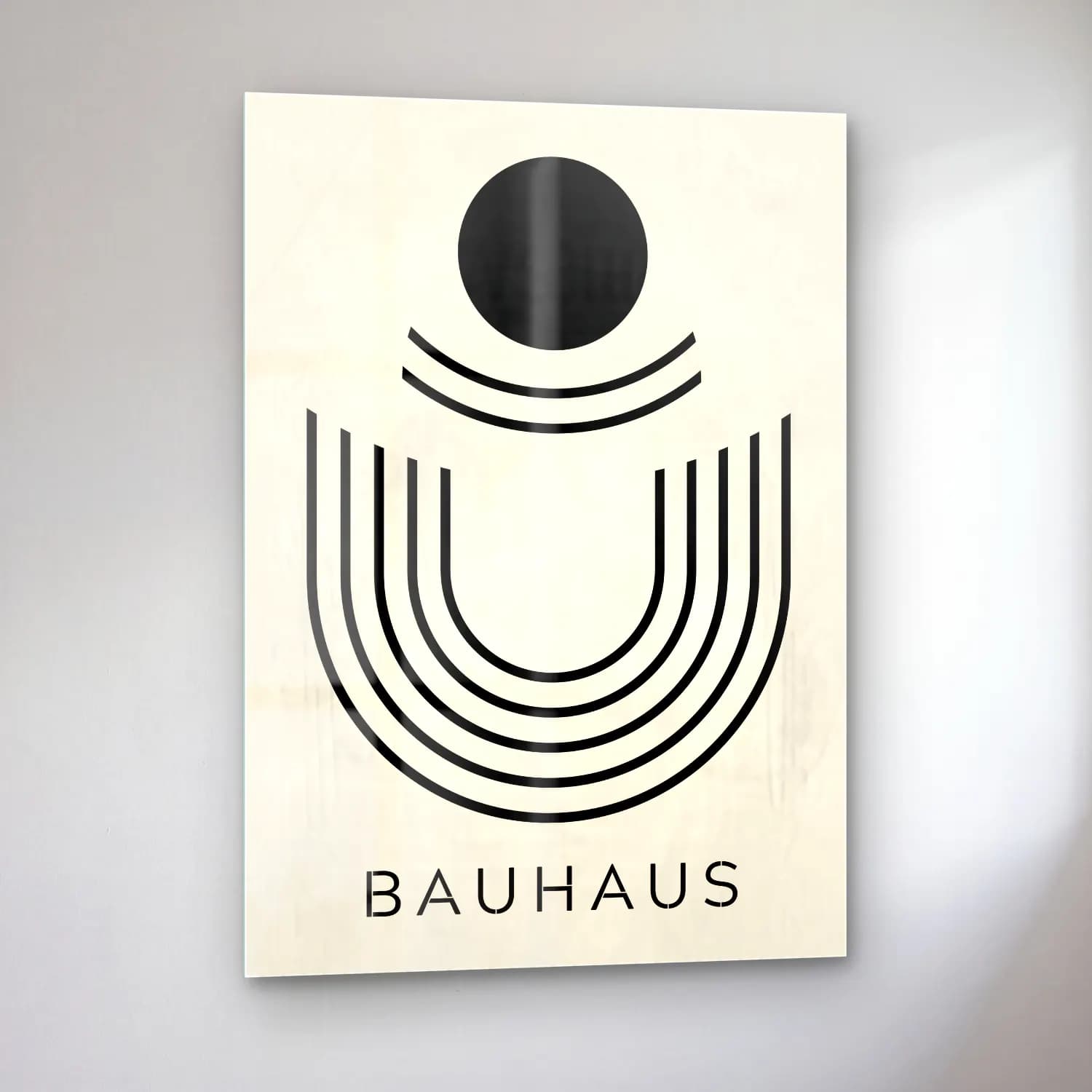 Bauhaus Soyut Kemer No. 10 cam tablo — sol açıdan görünüm