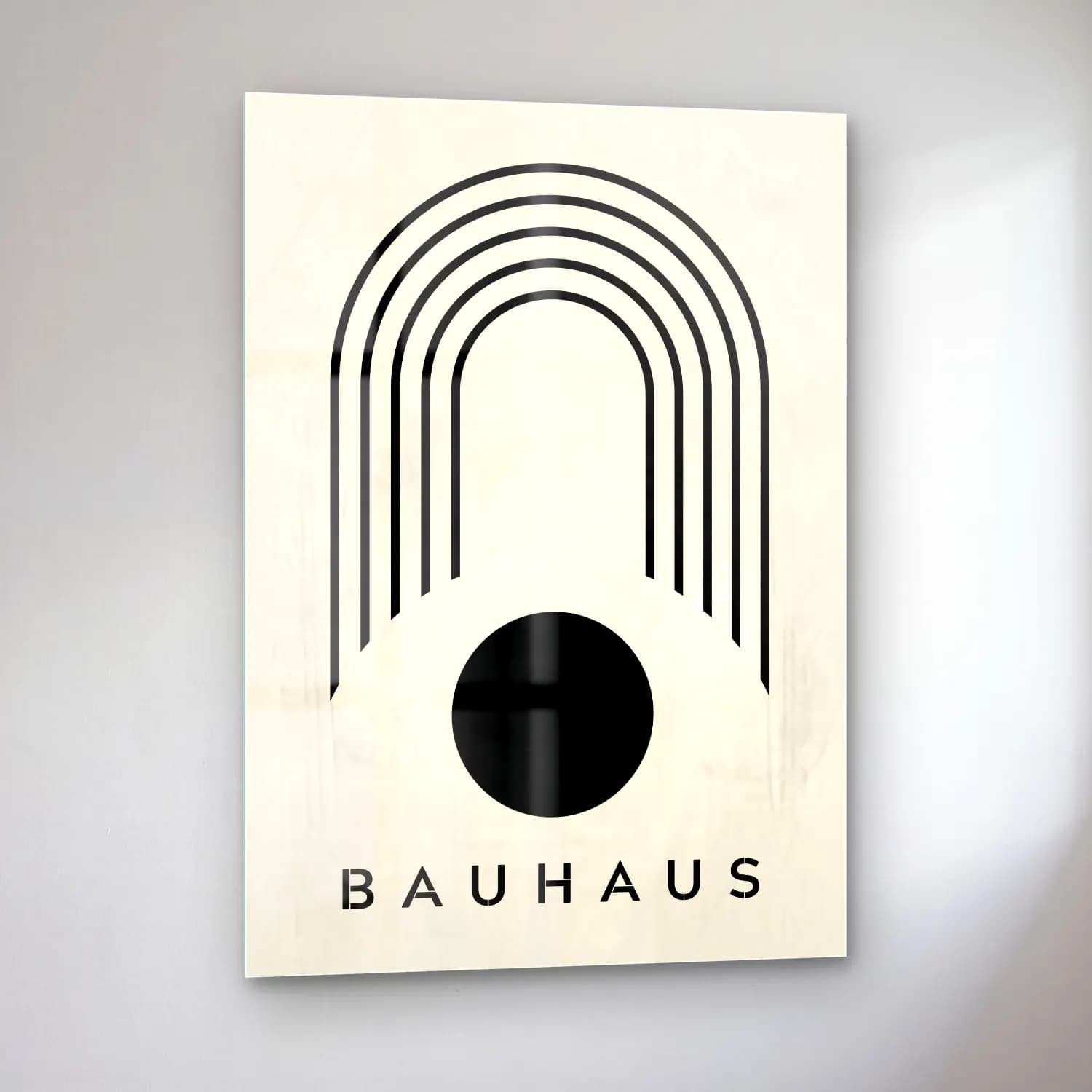Bauhaus Soyut Kemer No. 11 cam tablo — sol açıdan görünüm