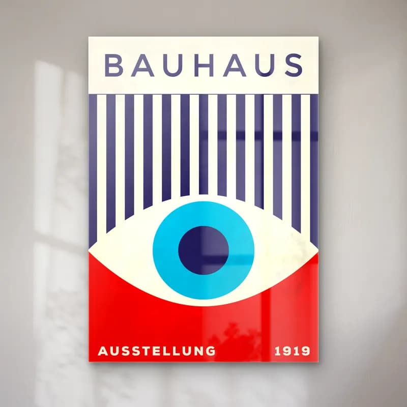 Bauhaus Soyut Yüz – Kırmızı Tonlar cam tablo — Bauhaus Soyut Yüz – Kırmızı Tonlar — bauhaus soyut yüz
