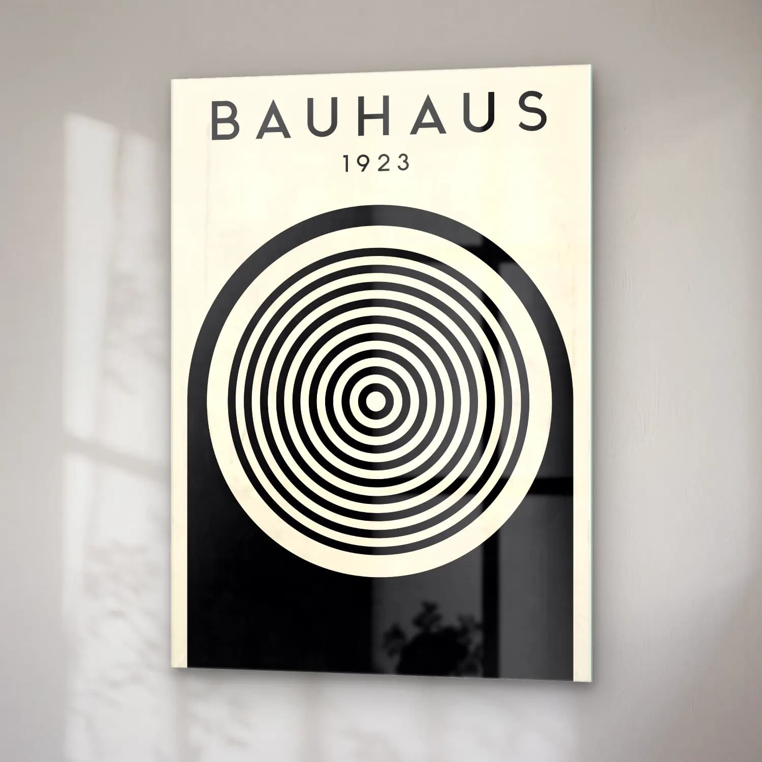 Bauhaus Geometrik Daireler No. 33 cam tablo — sağ açıdan görünüm