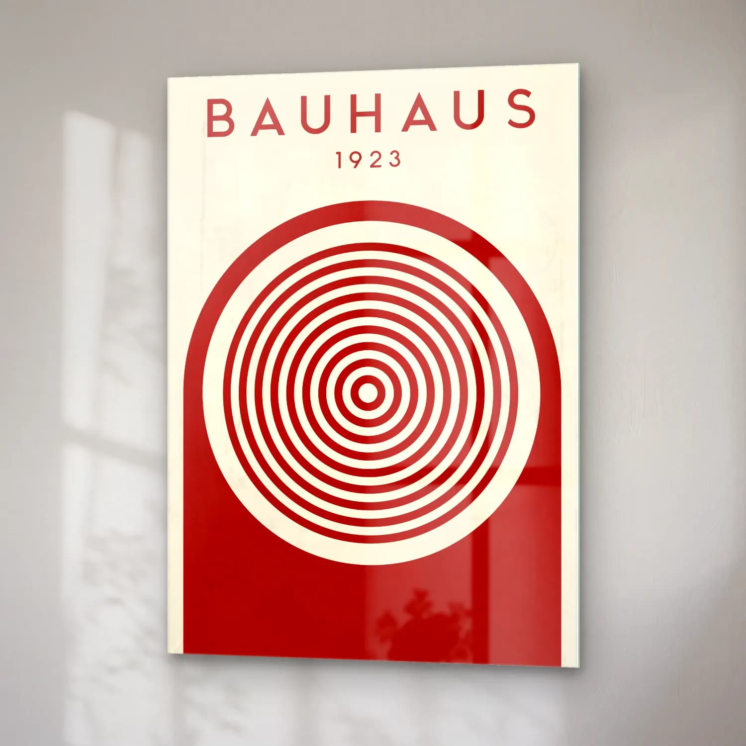Bauhaus Geometrik Daireler No. 34 cam tablo — sağ açıdan görünüm