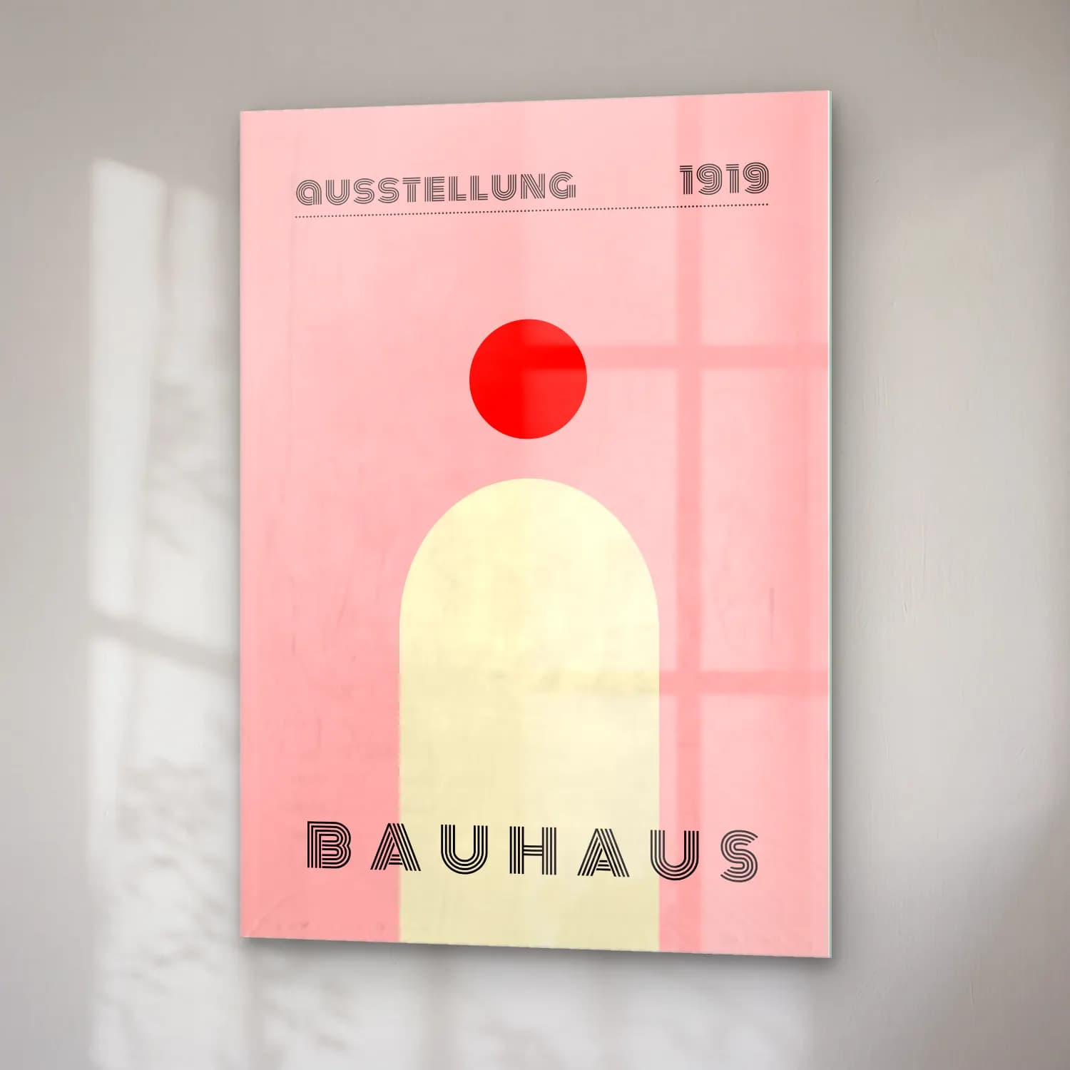 Bauhaus Soyut Kemer No. 12 cam tablo — sağ açıdan görünüm