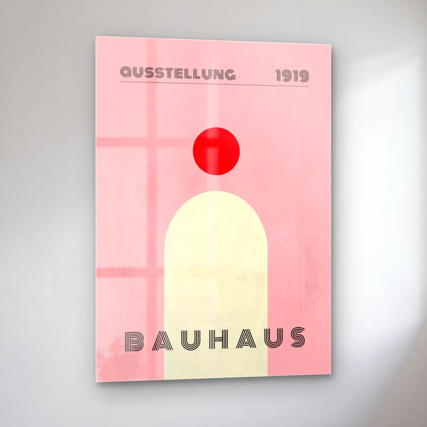 Bauhaus Soyut Kemer No. 12 cam tablo — sol açıdan görünüm