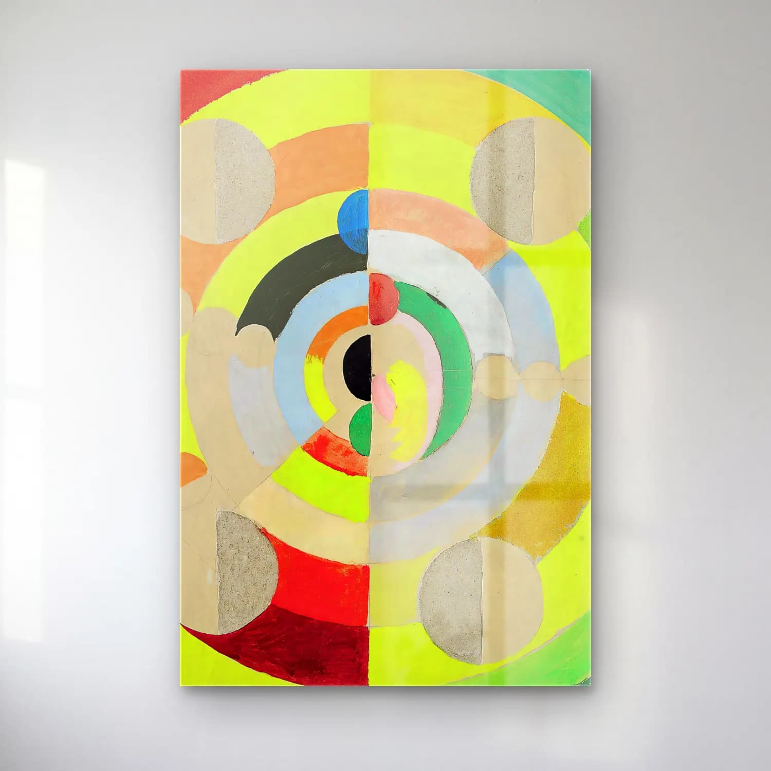 Robert Delaunay – Disc-Relief cam tablo — Robert Delaunay – Disc-Relief — modern soyut geometrik daireler