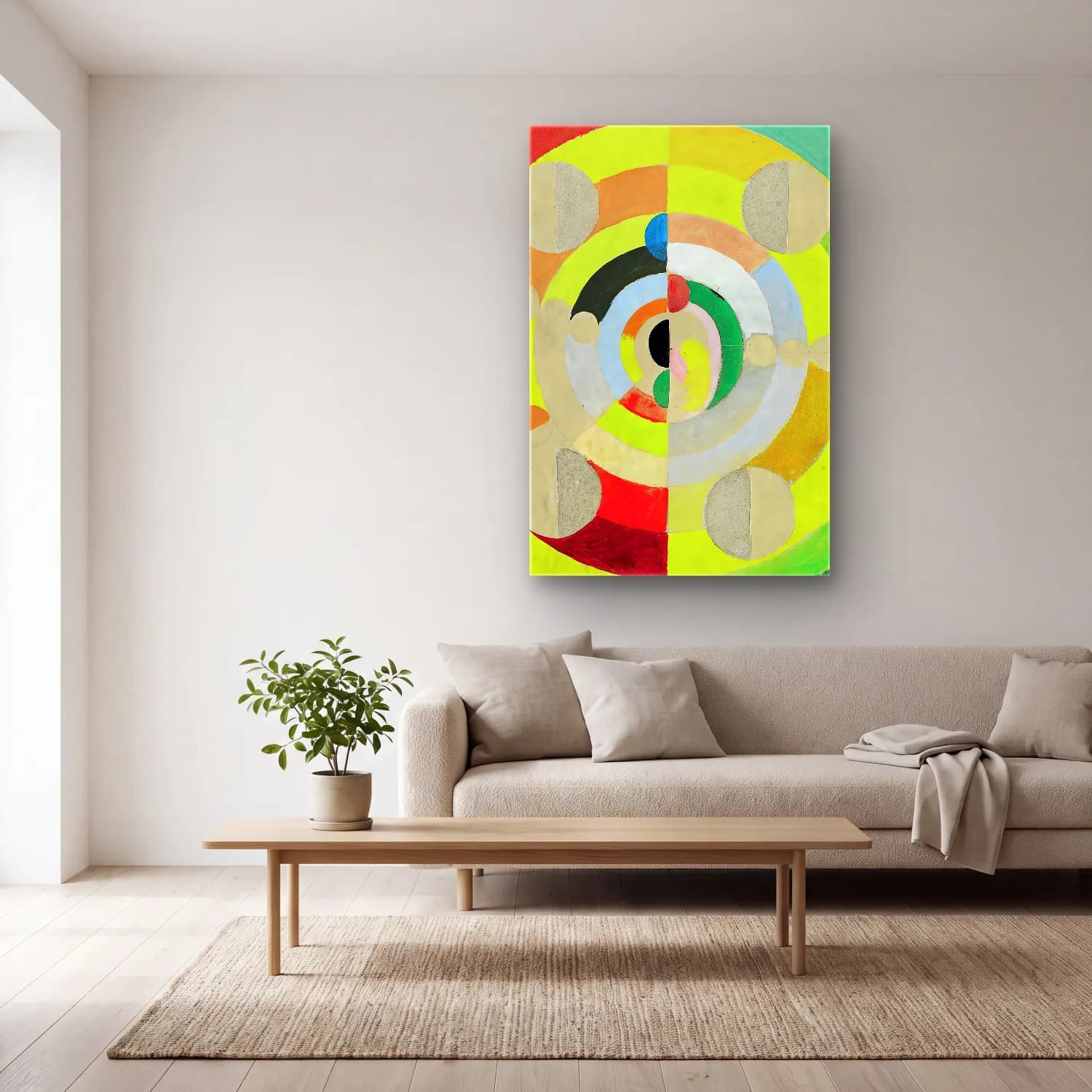 Robert Delaunay – Disc-Relief cam tablo — açık renk salonda