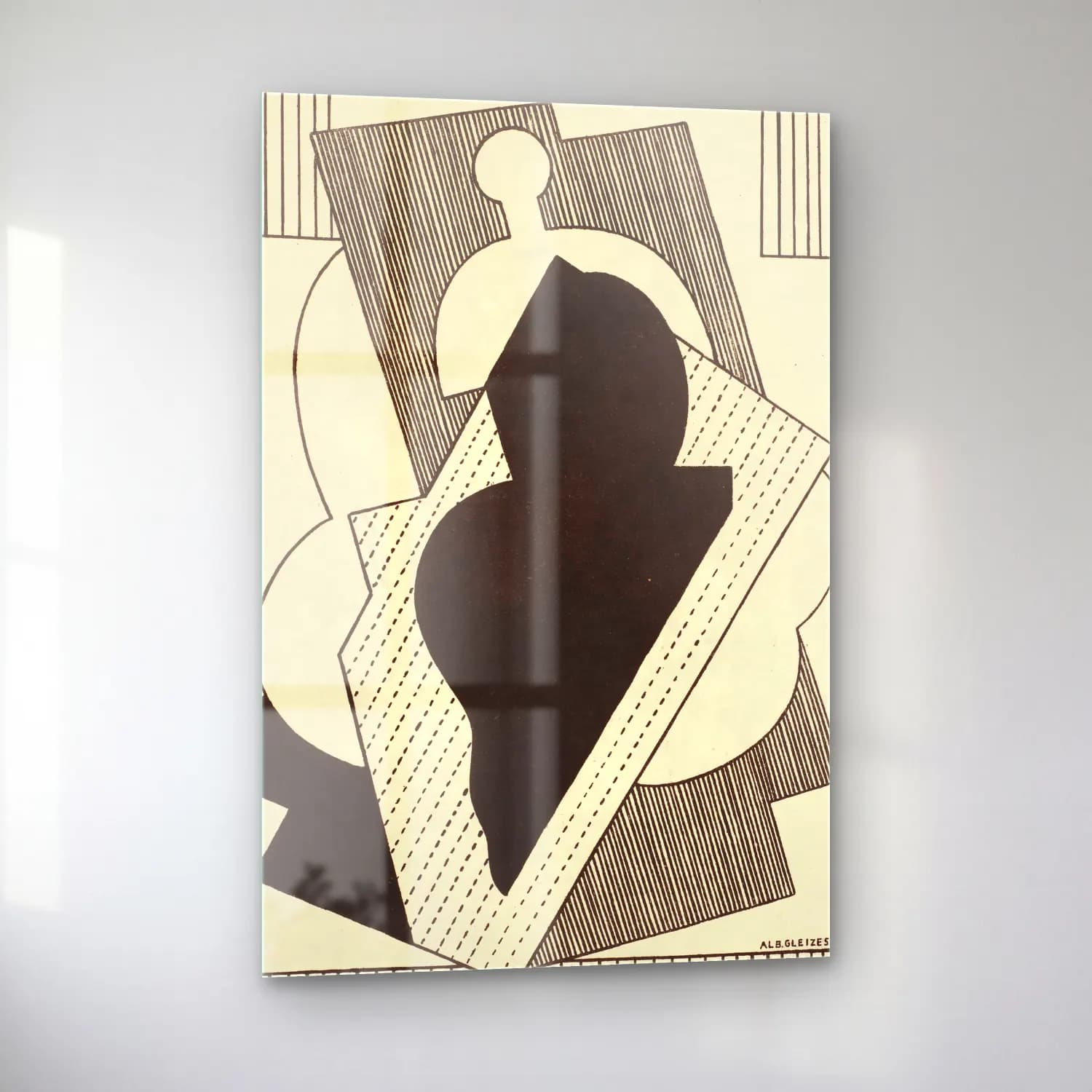 Albert Gleizes – Cubist Composition (Centre Noir) cam tablo — sol açıdan görünüm