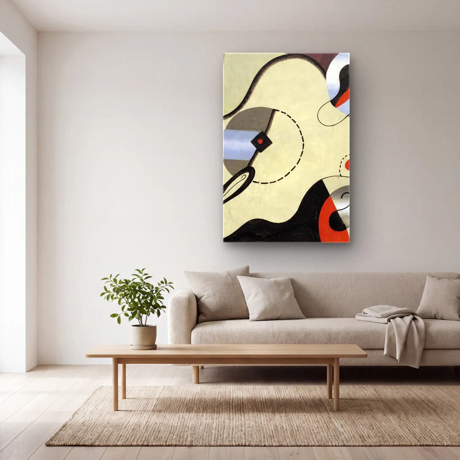Georges Valmier – Composition abstraite (Femme couchée) cam tablo — açık renk salonda