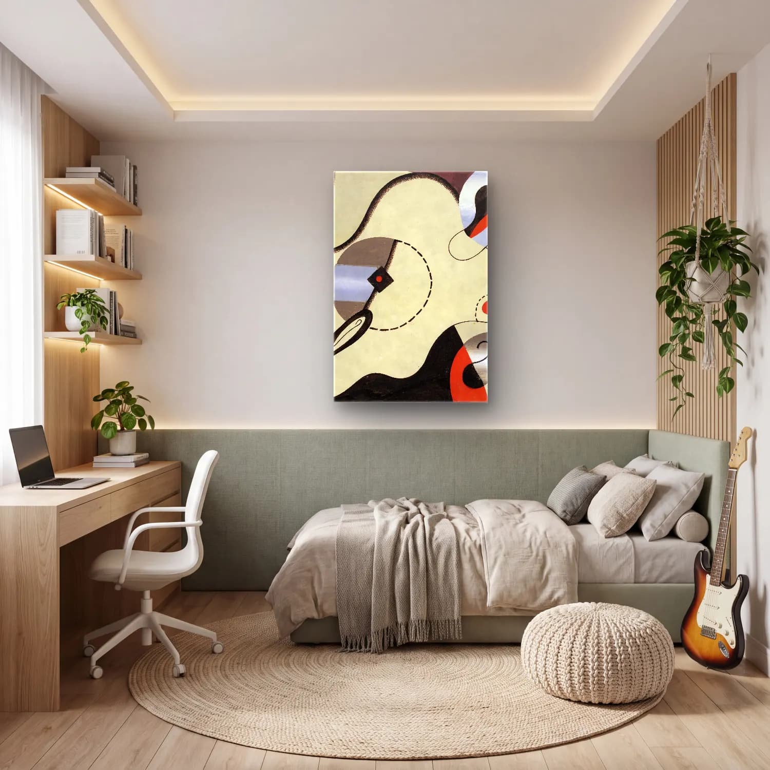 Georges Valmier – Composition abstraite (Femme couchée) cam tablo — genç odasında