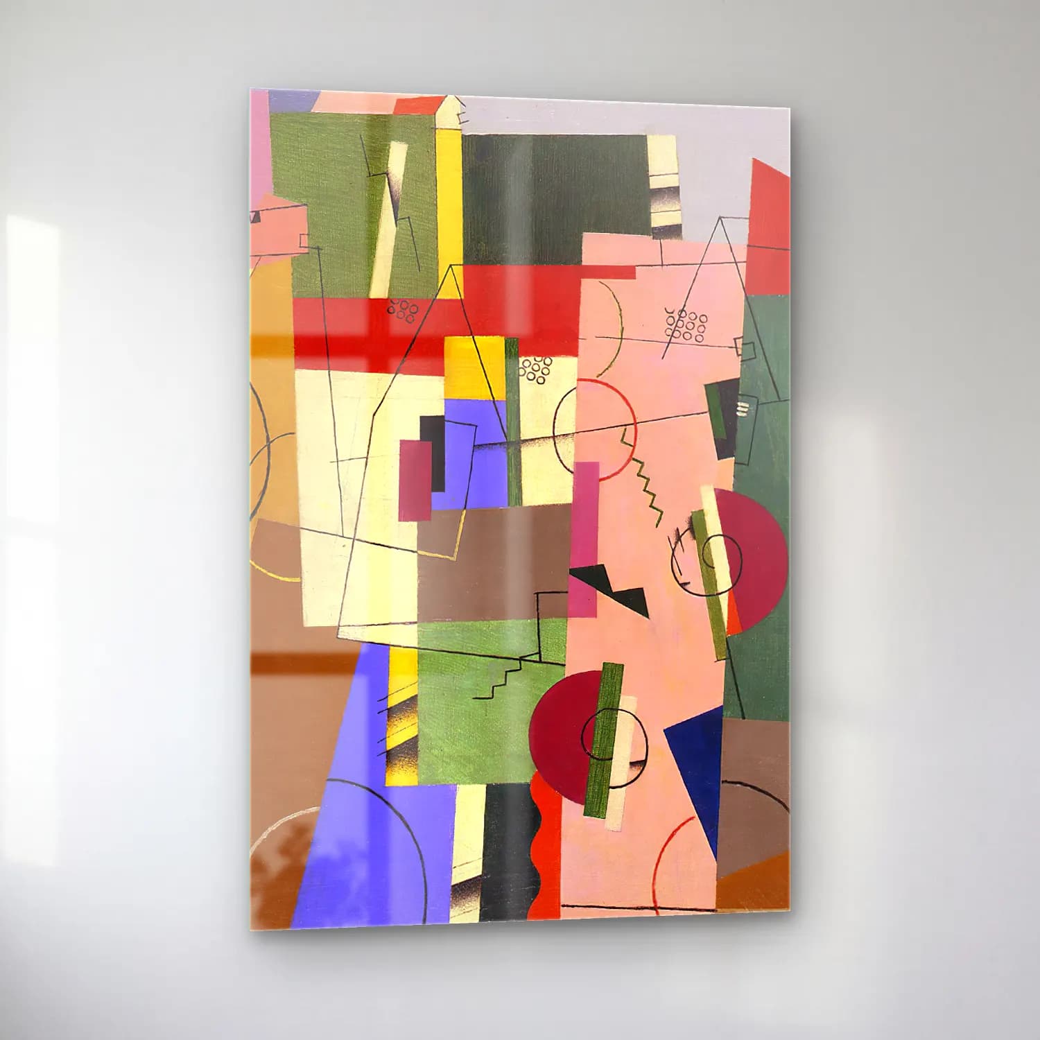 Georges Valmier – Landscape – Pembe Tonlar cam tablo — sol açıdan görünüm