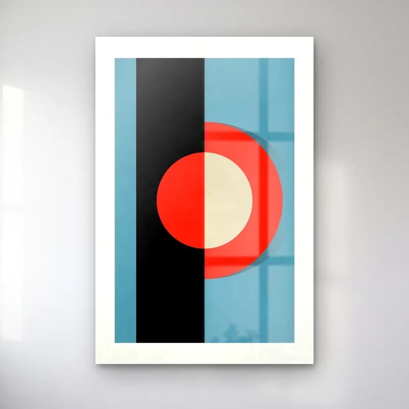 Bauhaus Geometrik Daireler No. 44 cam tablo — Bauhaus Geometrik Daireler No. 44 — bauhaus geometrik daireler