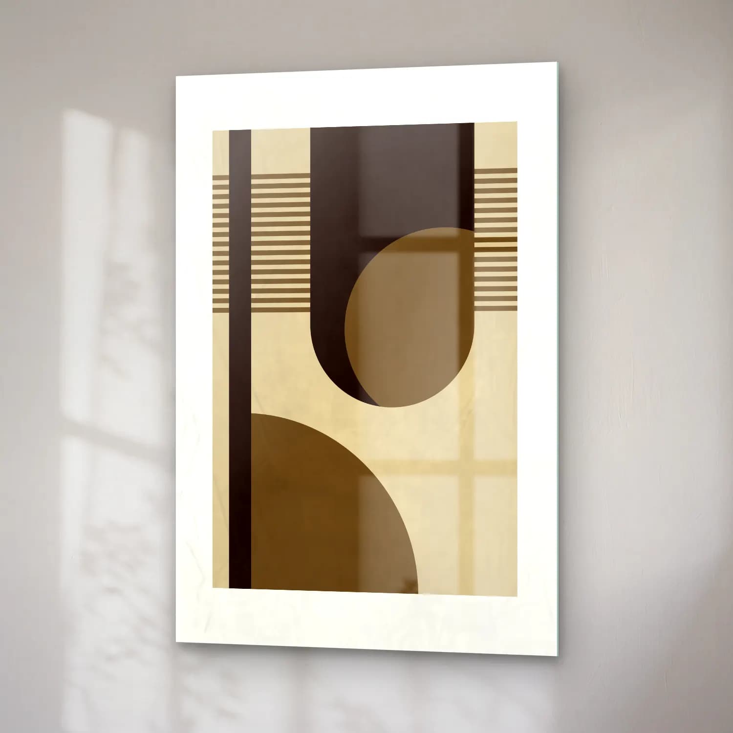 Bauhaus Geometrik Daireler No. 45 cam tablo — sağ açıdan görünüm
