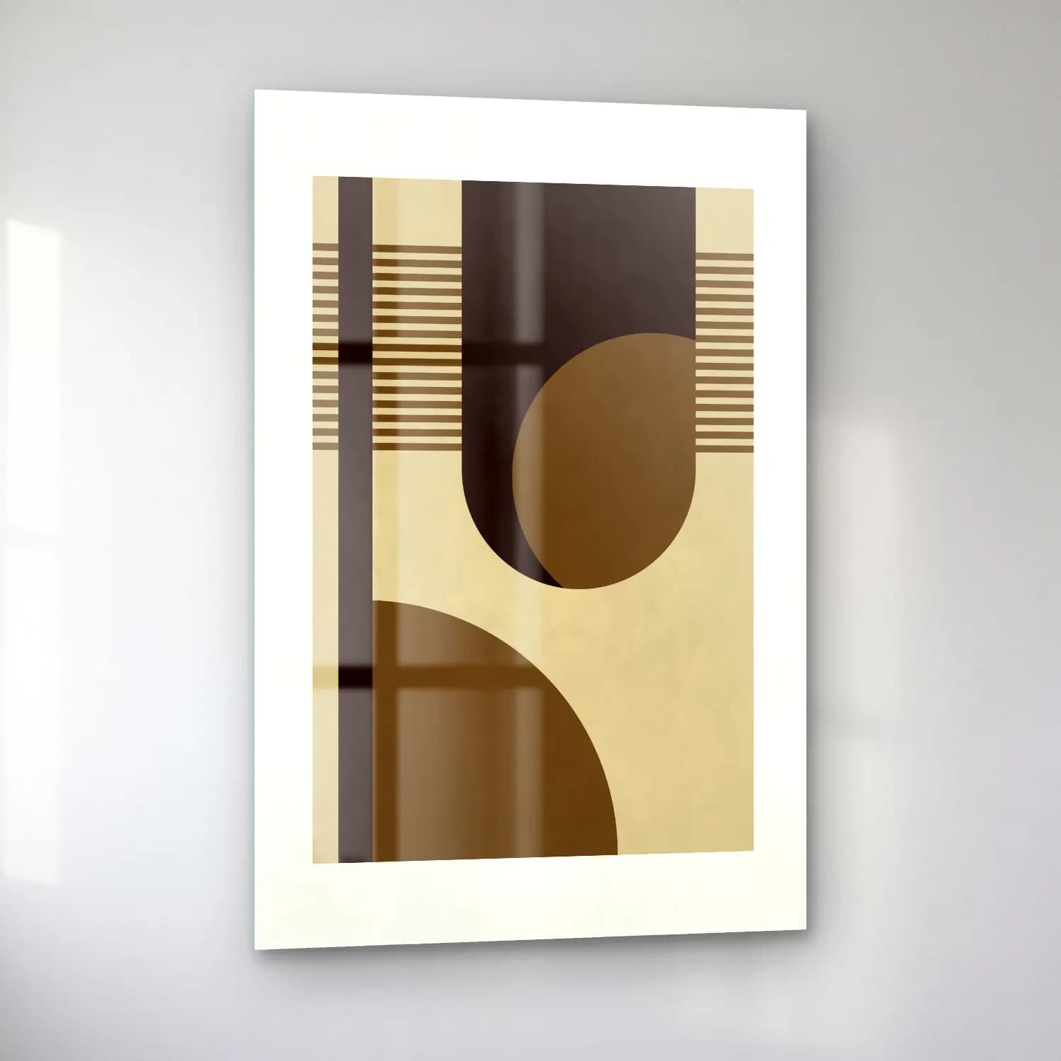 Bauhaus Geometrik Daireler No. 45 cam tablo — sol açıdan görünüm