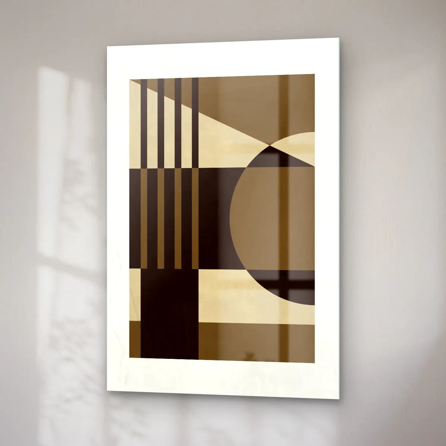Bauhaus Geometrik Daireler No. 46 cam tablo — sağ açıdan görünüm